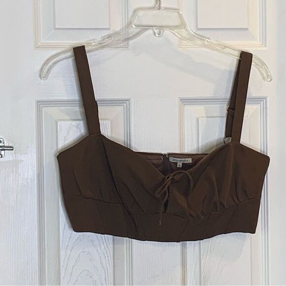 Remi x Revolve Brown Cropped Top Size XL - Picture 6 of 15